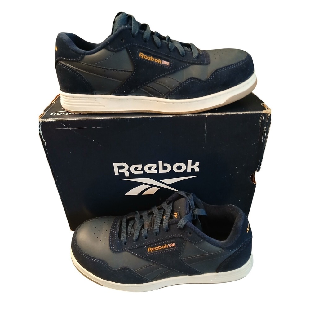 Reebok Royal Techque T Mens Navy Blue Suede Gum Sole Low Top Sneakers 7.5 Wide